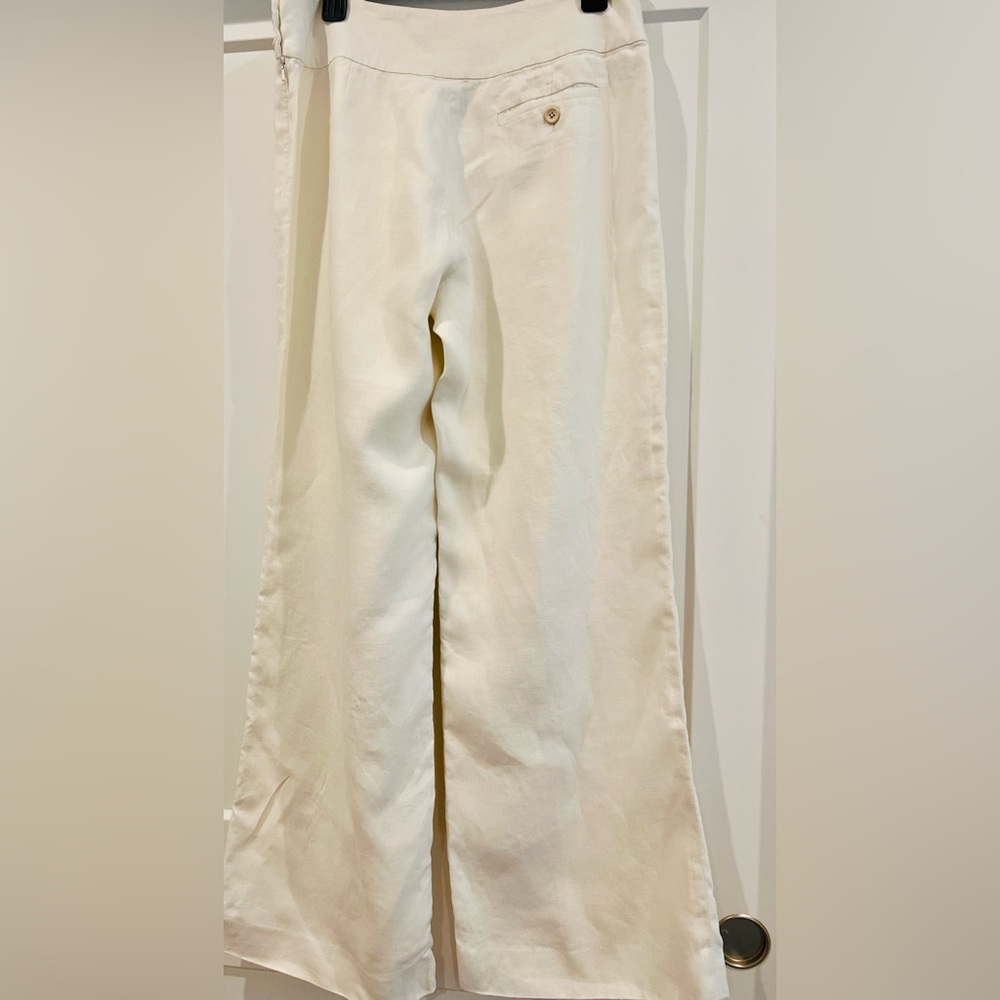 Lauren Ralph Lauren 100% Linen Wide Leg Pants – Ivory | Size 10 - Picture 2 of 12